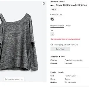 Mely single cold shoulder knit top hotsell